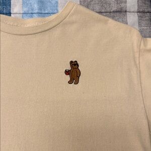 Riot Society Cream Tee with Bear Design